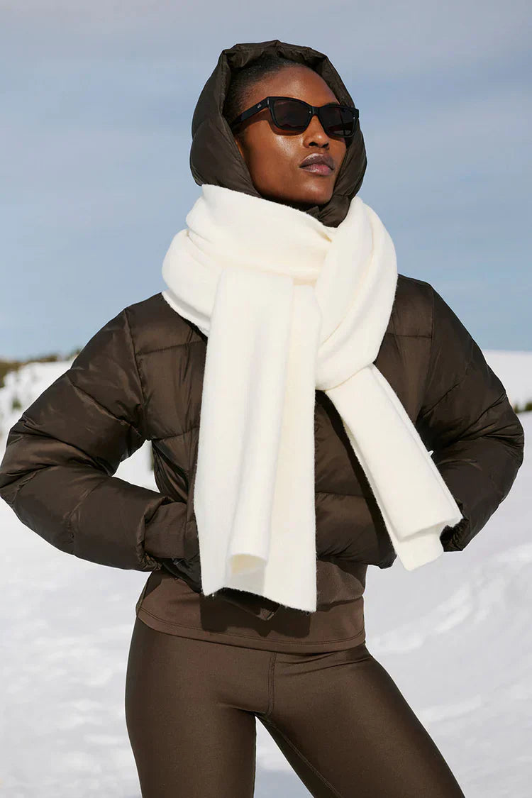 Écharpe oversize en laine mérinos "nouveau"