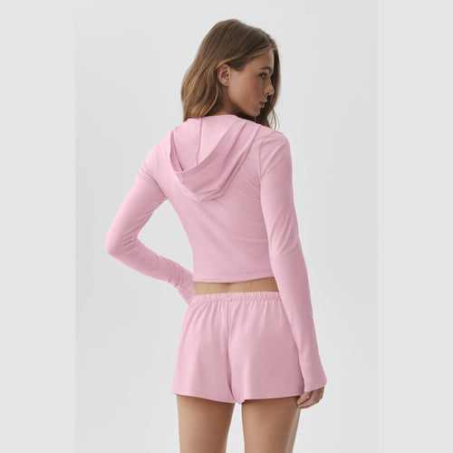 Alosoft Fitted Zip Hoodie - Pink
