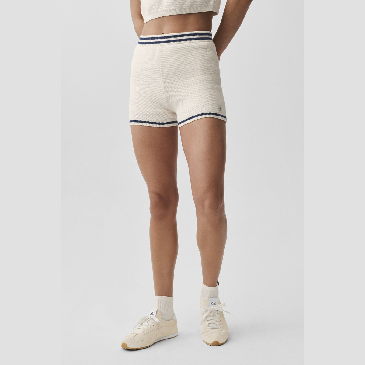 Tennis Club Sweater Knit Short - Ivory/Navy