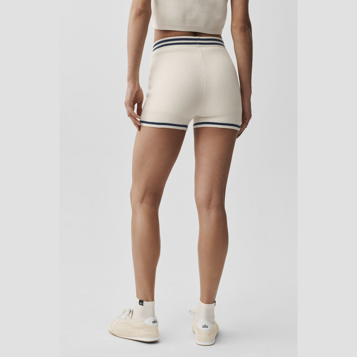 Tennis Club Sweater Knit Short - Ivory/Navy