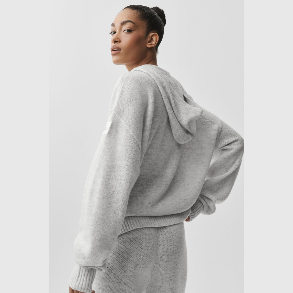 New Class Knit Zip Hoodie - Light Grey