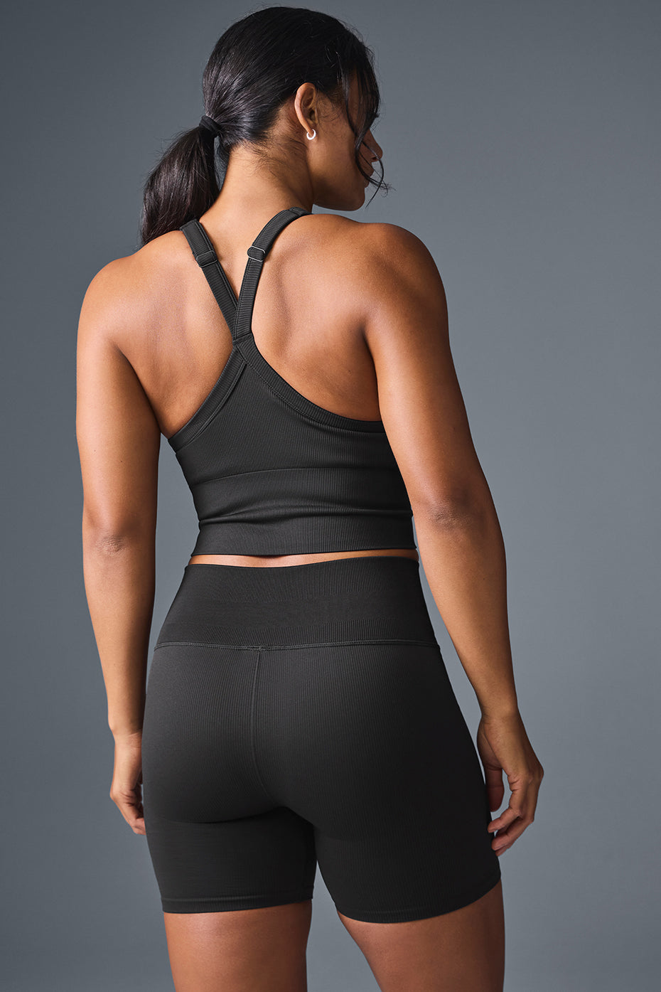 Débardeur brassière côtelé sans couture (court) "Meilleure vente"