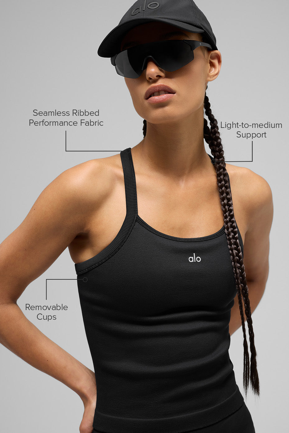 Débardeur brassière côtelé sans couture (long)