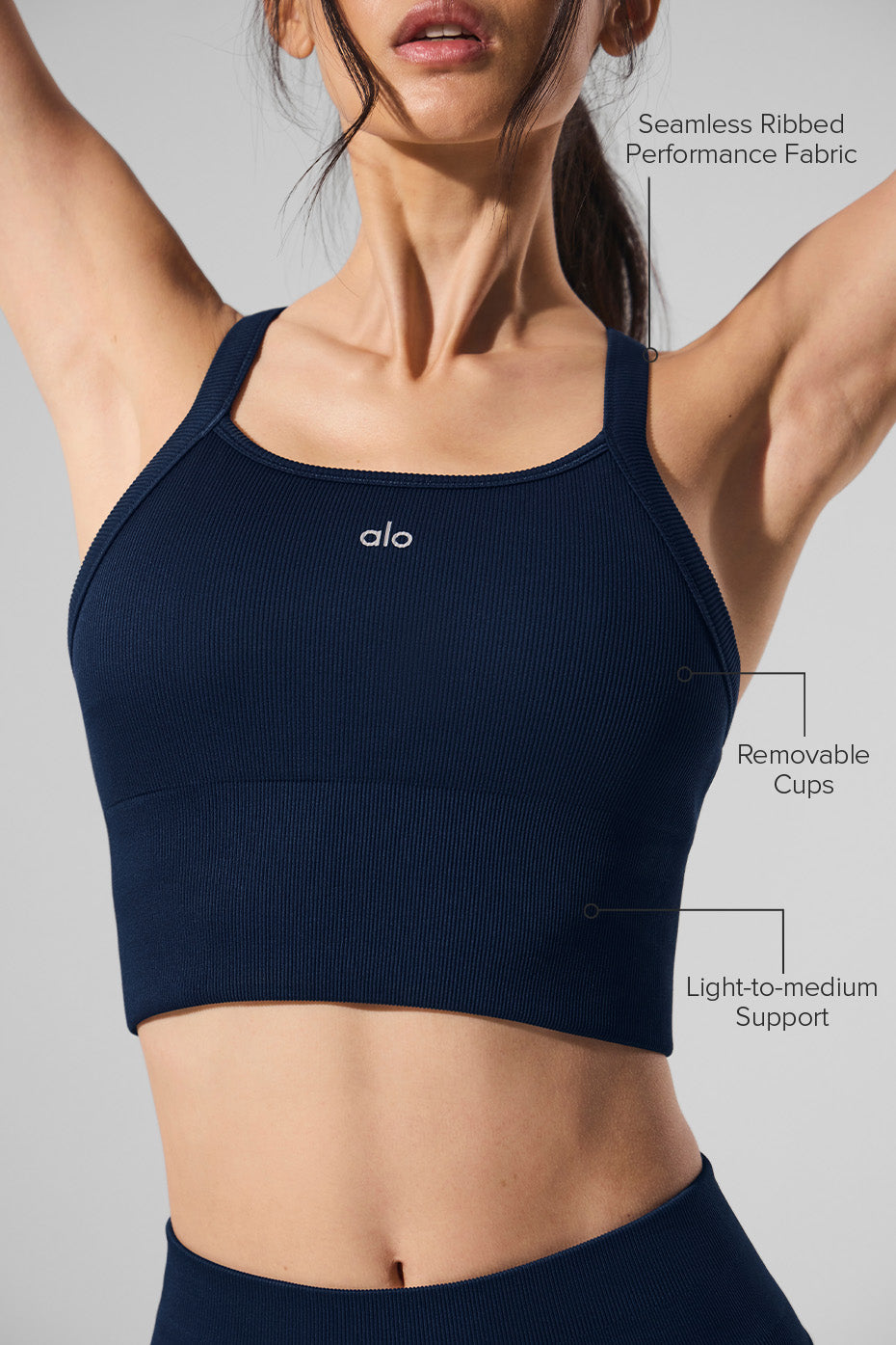 Débardeur brassière côtelé sans couture (court) "Meilleure vente"