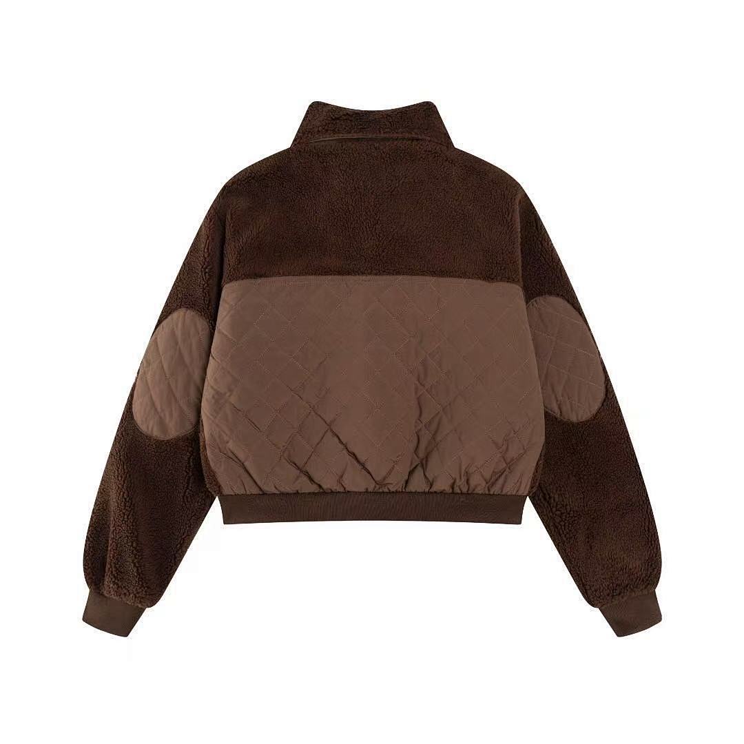 Zip Sherpa Jacket - Brown